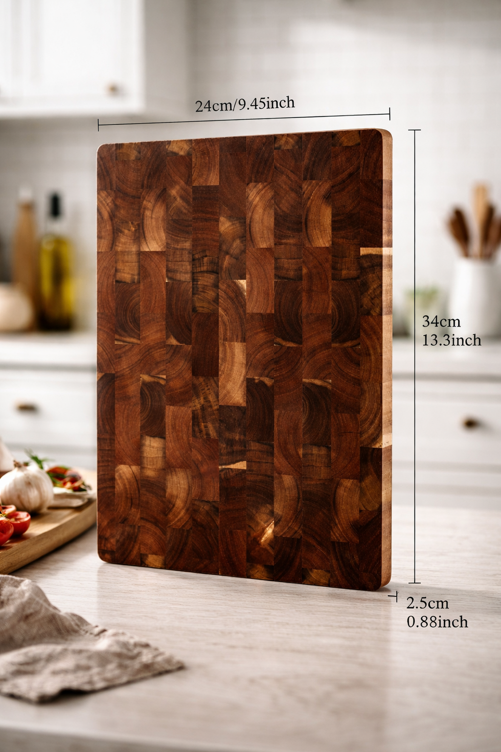 Planche à découper en bois d’acacia 24x34x2.5 cm